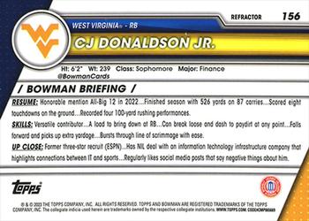 2023 Bowman University Chrome - Refractor #156 CJ Donaldson Jr. Back