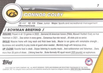 2023 Bowman University Chrome - Pink Refractor #7 Connor Colby Back