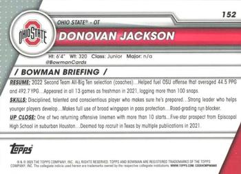 2023 Bowman University Chrome - X-Fractor #152 Donovan Jackson Back