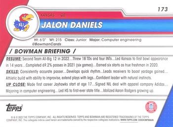 2023 Bowman University Chrome - X-Fractor #173 Jalon Daniels Back