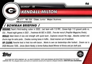 2023 Bowman University Chrome - Purple Shimmer Refractor #96 Kendall Milton Back
