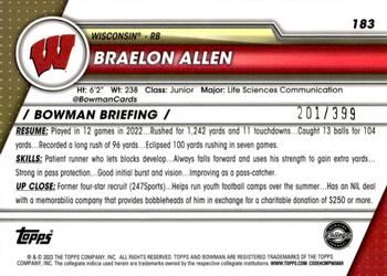 2023 Bowman University Chrome - Purple Refractor #183 Braelon Allen Back
