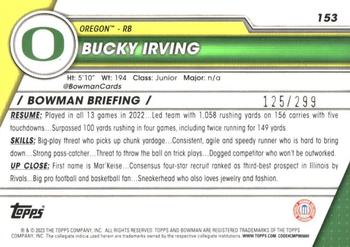 2023 Bowman University Chrome - Aqua Refractor #153 Bucky Irving Back