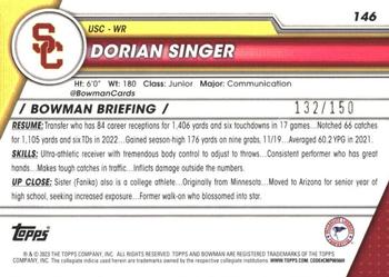 2023 Bowman University Chrome - Fuschia Mini-Diamond Refractor #146 Dorian Singer Back