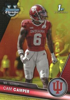 2023 Bowman University Chrome - Yellow Refractor #21 Cam Camper Front