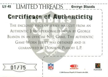 2004 Leaf Limited - Threads #LT-41 George Blanda Back