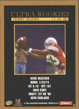 1996 Ultra - Ultra Rookies #11 Terry Glenn Back