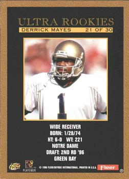 1996 Ultra - Ultra Rookies #21 Derrick Mayes Back