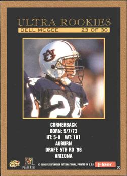 1996 Ultra - Ultra Rookies #23 Dell McGee Back