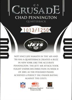 2004 Leaf Rookies & Stars - Crusade Red #C-5 Chad Pennington Back