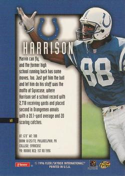 1996 Ultra Sensations #47 Marvin Harrison Back