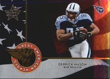 2004 Leaf Rookies & Stars - Great American Heroes Blue #GAH-5 Derrick Mason Front
