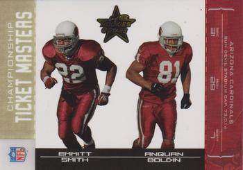 2004 Leaf Rookies & Stars - Ticket Masters Gold Championship #TM-1 Emmitt Smith / Anquan Boldin Front