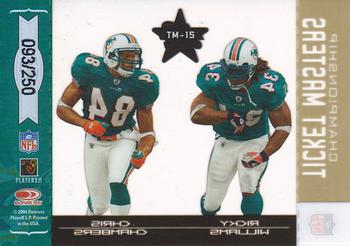 2004 Leaf Rookies & Stars - Ticket Masters Gold Championship #TM-15 Ricky Williams / Chris Chambers Back