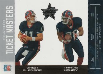 2004 Leaf Rookies & Stars - Ticket Masters Silver Season #TM-4 Drew Bledsoe / Travis Henry Front