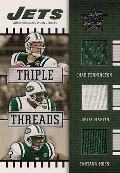2004 Leaf Rookies & Stars - Triple Threads #TT-20 Chad Pennington / Curtis Martin / Santana Moss Front