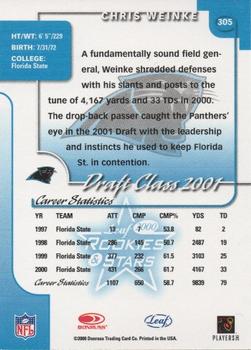 2004 Leaf Rookies & Stars Longevity - Draft Class of 2001 Autographs #305 Chris Weinke Back