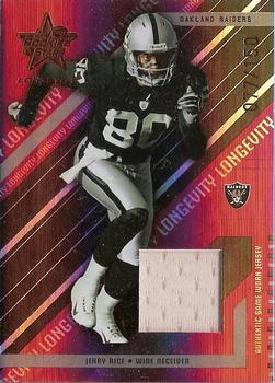 2004 Leaf Rookies & Stars Longevity - Materials Ruby #67 Jerry Rice Front