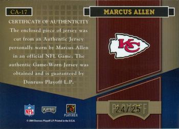 2004 Playoff Absolute Memorabilia - Canton Absolutes Jersey Gold #CA-17 Marcus Allen Back