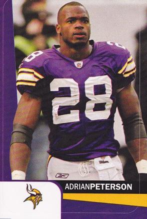 2012 A&A Global NFL Stickers #2 Adrian Peterson Front