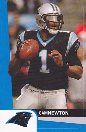 2012 A&A Global NFL Stickers #6 Cam Newton Front