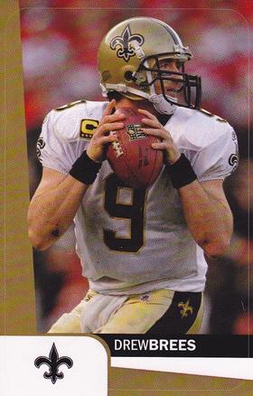 2012 A&A Global NFL Stickers #9 Drew Brees Front