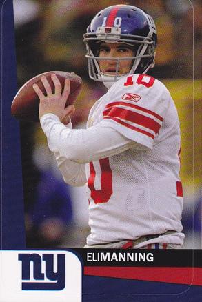 2012 A&A Global NFL Stickers #10 Eli Manning Front