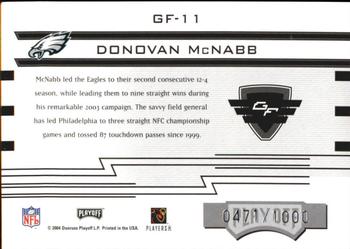 2004 Playoff Absolute Memorabilia - Gridiron Force #GF-11 Donovan McNabb Back