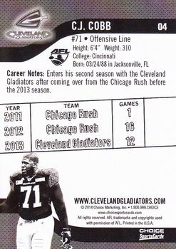2014 Choice Cleveland Gladiators (AFL) #4 C.J. Cobb Back