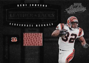 2004 Playoff Absolute Memorabilia - Leather and Laces #LL-19 Rudi Johnson Front
