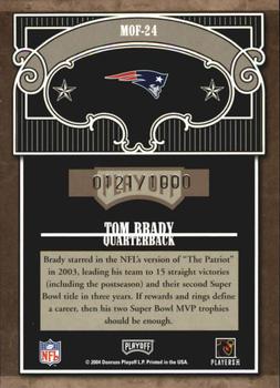2004 Playoff Absolute Memorabilia - Marks of Fame #MOF-24 Tom Brady Back