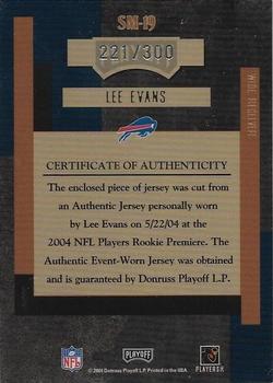 2004 Playoff Absolute Memorabilia - Signature Material #SM-19 Lee Evans Back