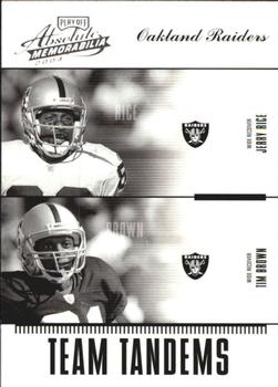 2004 Playoff Absolute Memorabilia - Team Tandems #TAN-19 Jerry Rice / Tim Brown Front