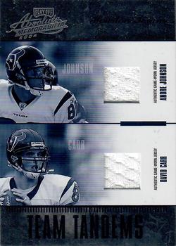 2004 Playoff Absolute Memorabilia - Team Tandems Material #TAN-9 Andre Johnson / David Carr Front