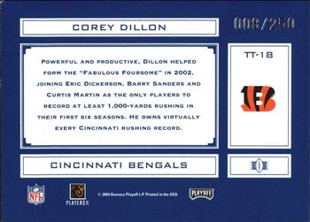 2004 Playoff Absolute Memorabilia - Tools of the Trade #TT-18 Corey Dillon Back