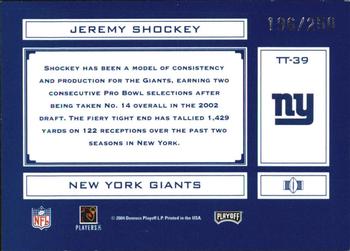 2004 Playoff Absolute Memorabilia - Tools of the Trade #TT-39 Jeremy Shockey Back