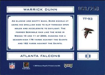2004 Playoff Absolute Memorabilia - Tools of the Trade #TT-93 Warrick Dunn Back