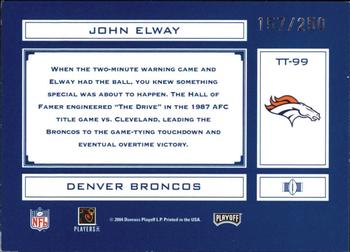 2004 Playoff Absolute Memorabilia - Tools of the Trade #TT-99 John Elway Back