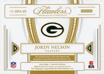 2022 Panini Flawless - Distinguished Patch Autographs #DPA-JN Jordy Nelson Back