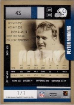 2004 Playoff Contenders - Championship Ticket #45 Peyton Manning Back