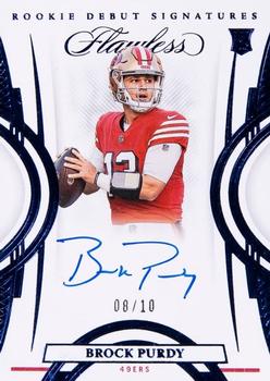 2022 Panini Flawless - Rookie Debut Signatures Sapphire #RDS-BP Brock Purdy Front