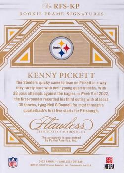 2022 Panini Flawless - Rookie Frame Signatures Ruby #RFS-KP Kenny Pickett Back