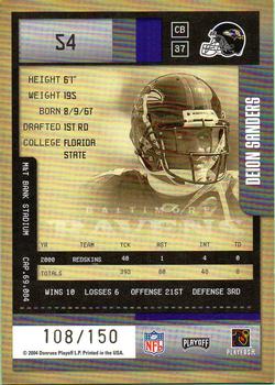 2004 Playoff Contenders - Playoff Ticket #54 Deion Sanders Back
