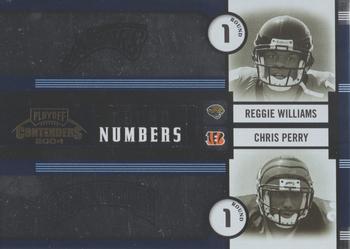 2004 Playoff Contenders - Round Numbers Blue #RN-12 Reggie Williams / Chris Perry / Steven Jackson / Kevin Jones Front