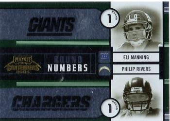 2004 Playoff Contenders - Round Numbers Green #RN-11 Eli Manning / Philip Rivers / Ben Roethlisberger / J.P. Losman Front
