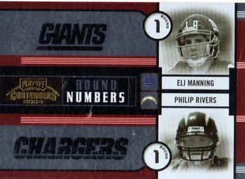 2004 Playoff Contenders - Round Numbers Orange #RN-1 Eli Manning / Philip Rivers Front