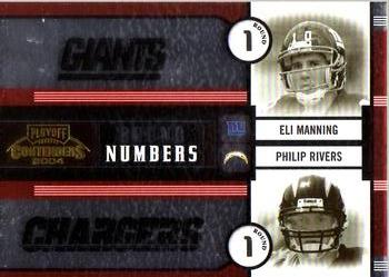 2004 Playoff Contenders - Round Numbers Orange #RN-11 Eli Manning / Philip Rivers / Ben Roethlisberger / J.P. Losman Front