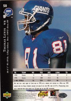 1996 Upper Deck Silver Collection #50 Thomas Lewis Back