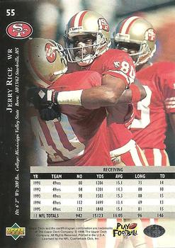 1996 Upper Deck Silver Collection #55 Jerry Rice Back