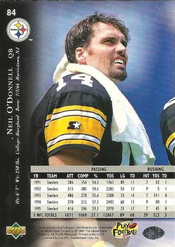 1996 Upper Deck Silver Collection #84 Neil O'Donnell Back
